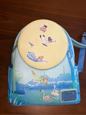 Disney Loungefly Peter Pan and Wendy Mini Backpack - Blue & Yellow NWT